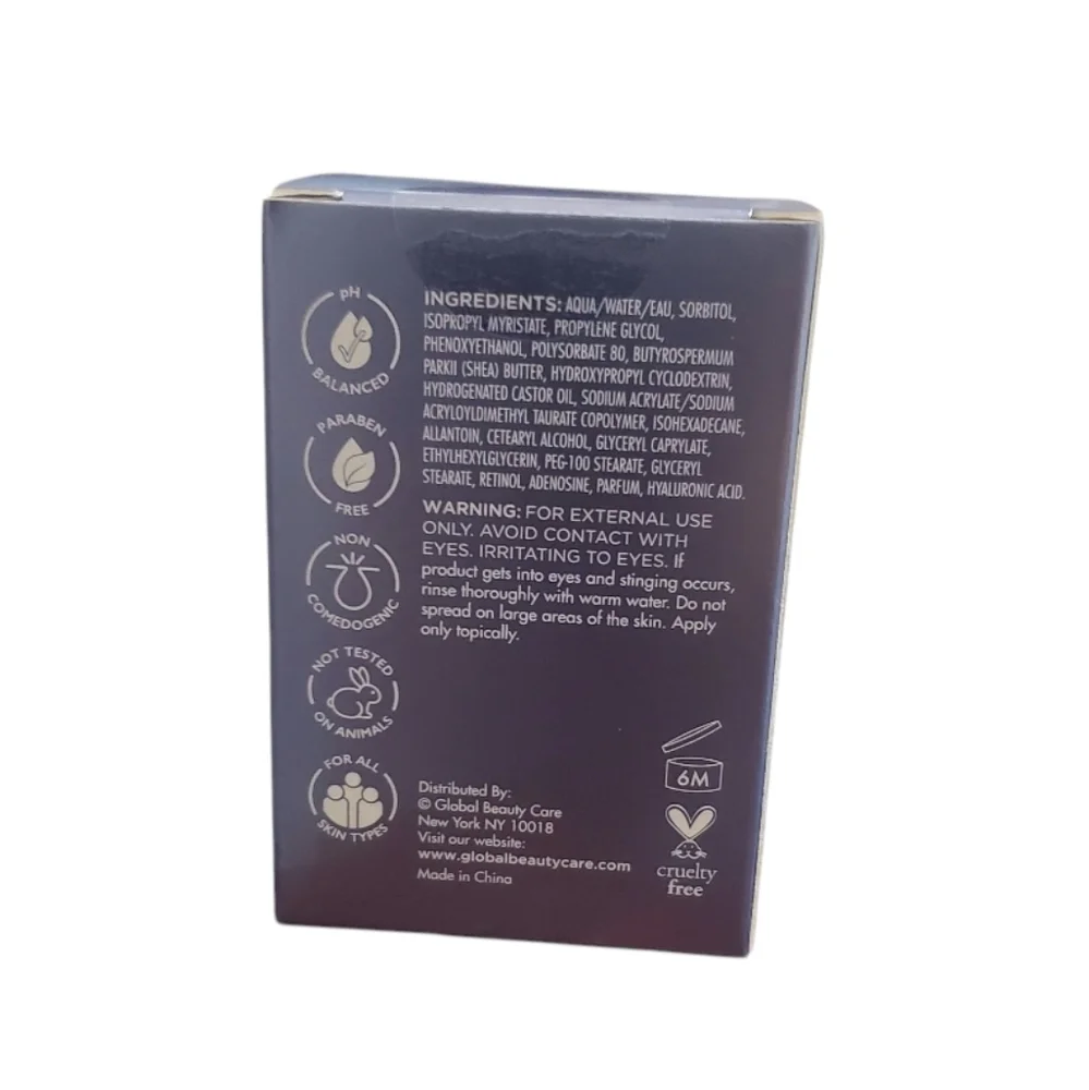 New Global Beauty Care Retinol Skin Wrinkle Cream Anti Aging 1.7 oz.